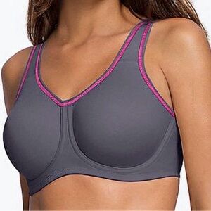 Wacoal Gray/Purple Full figure Support Underwire Sports Bra US 38D